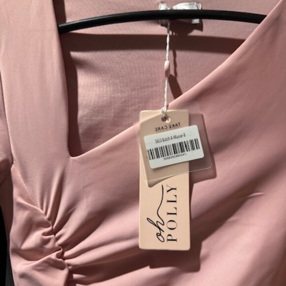 Oh Polly Mauve Asymmetric Long Sleeve Mini Dress - Picture 4 of 5